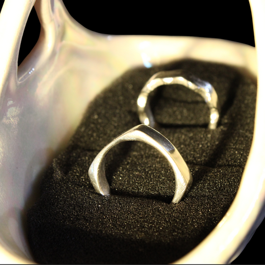 Silver ring pair