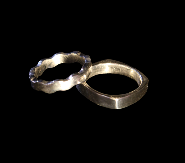 Silver ring pair